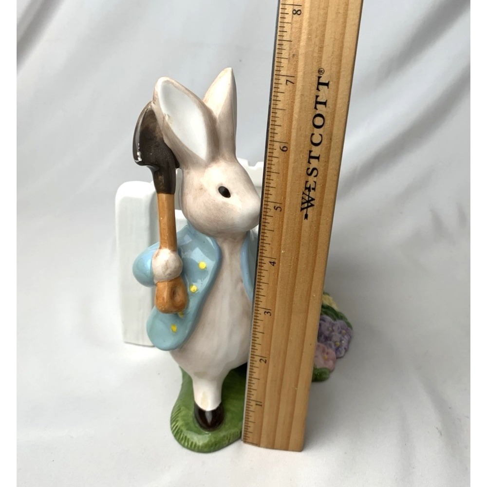Peter Rabbit Ceramic Planter Teleflora 2001 Garden Fence Beatrix Potter Cachepot - Picture 10 of 10